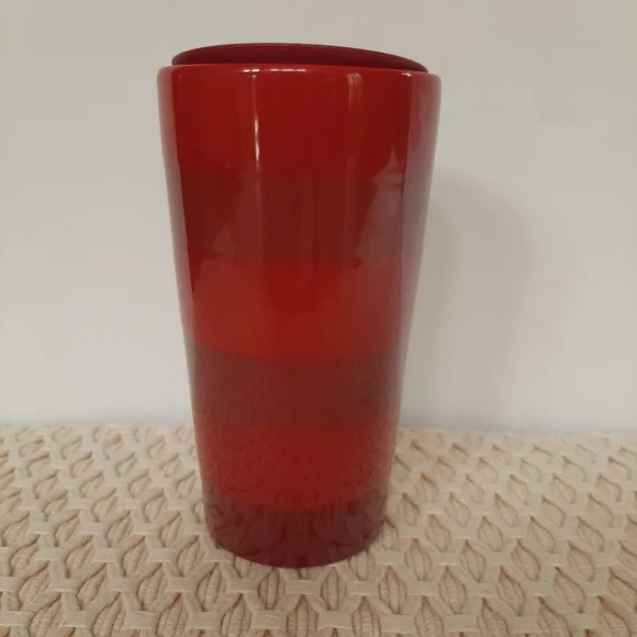 Starbucks Holiday Red Striped Ceramic Tumbler - Picture 2 of 6